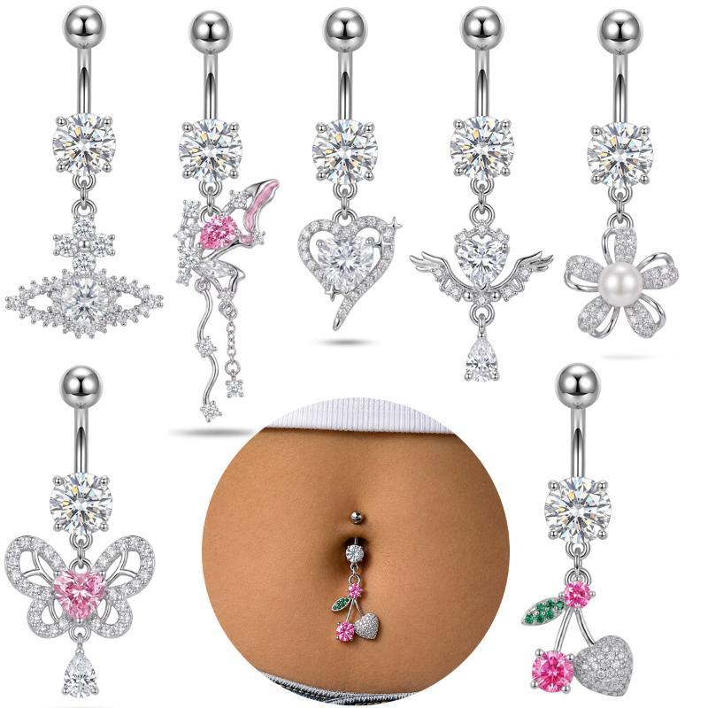 Body Jewelry Surgical Steel - 1개입 댕글 배꼽 링 수술용 스틸