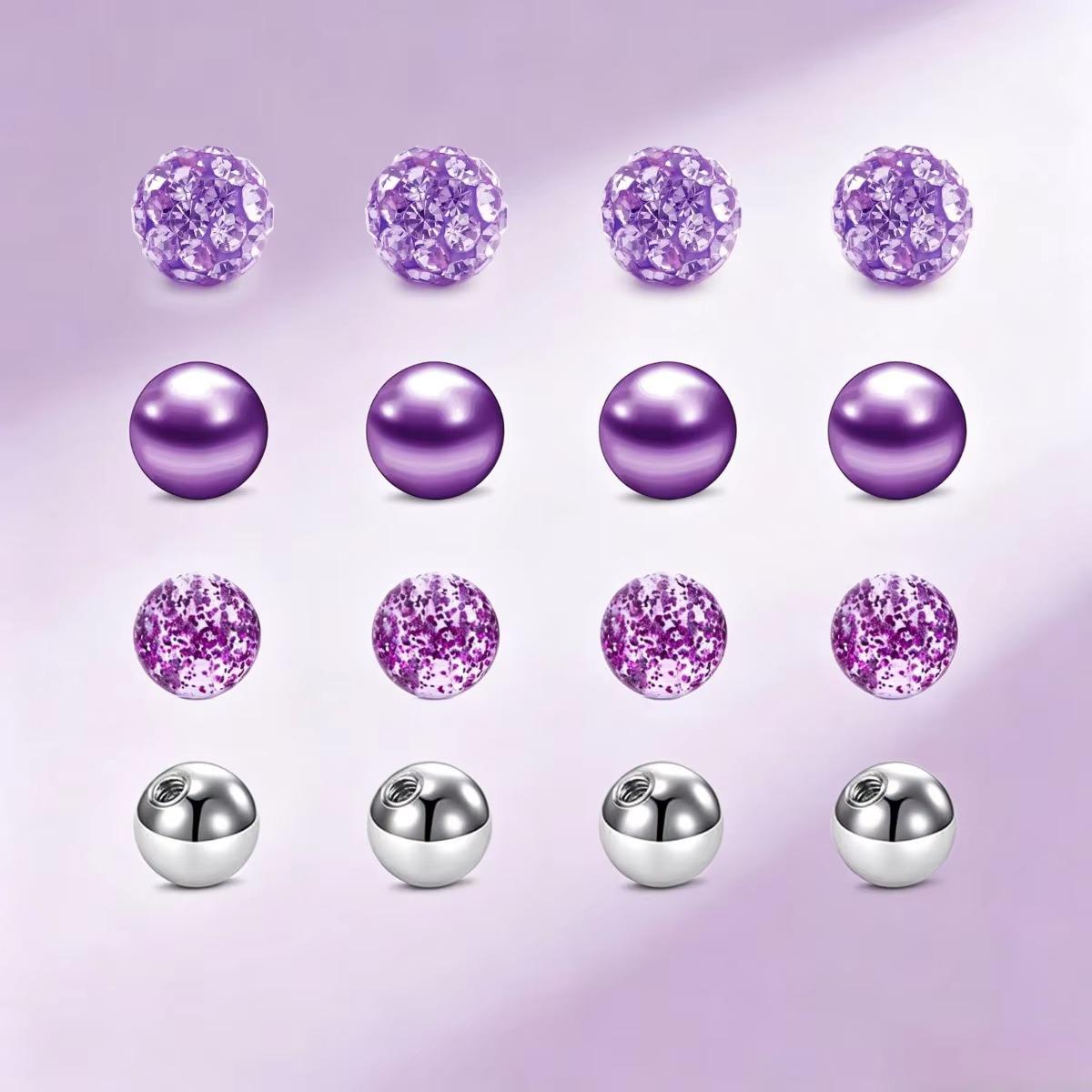 Body Jewelry Replacement Ball - 16개 혼합 색상 교체용 볼, 수술용