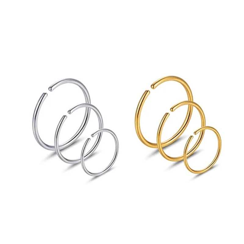 Body Jewelry Surgical Steel - 6개/세트 저자극성 코링 후프 316L 외과용