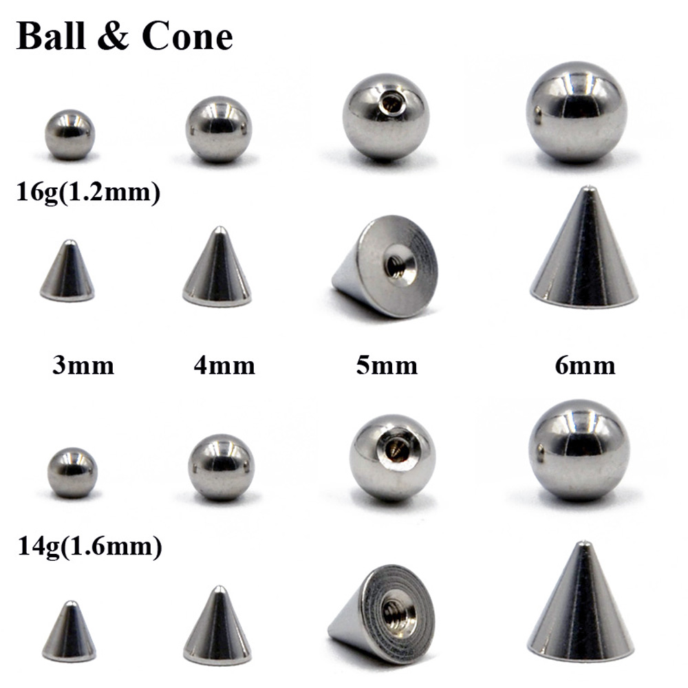 Body Jewelry Replacement Ball - 100 개/몫 스틸 14G 16G 코