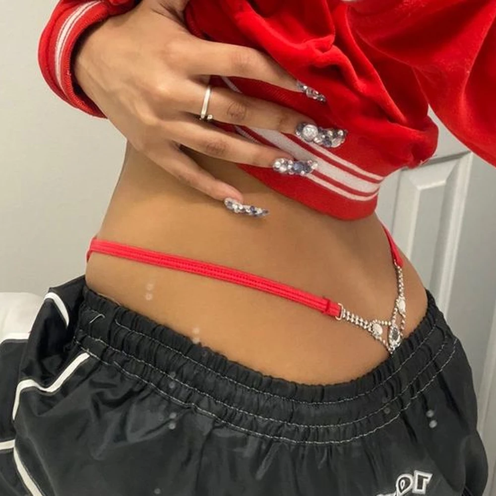 Body Jewelry Retainers - 섹시한 라운드 라인 석 끈 조정