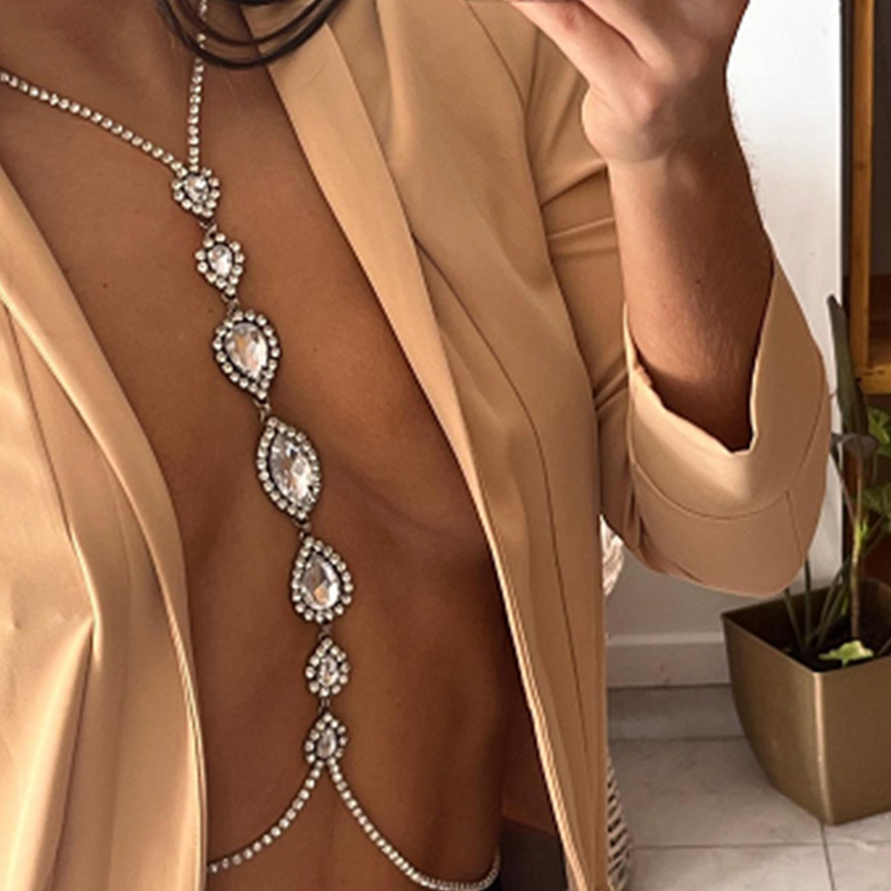 여성을위한 패션 섹시한 워터 드롭 목걸이 가슴 체인 럭 - Body Jewelry Retainers 리뷰 및 가격