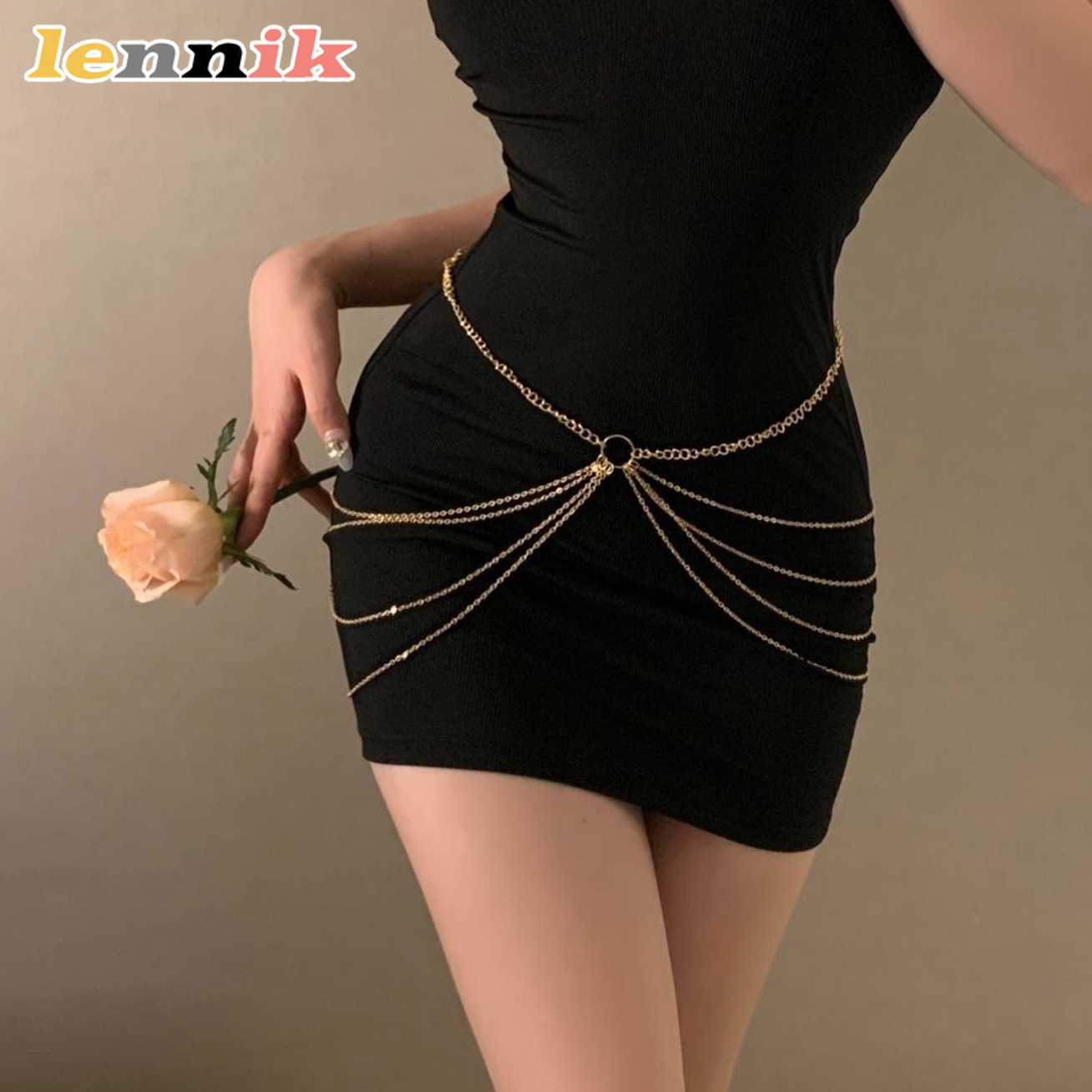 LENNIK 태슬 메탈 멀티 레이어 허리 체인, 여성용 - Body Jewelry For You 리뷰 및 가격