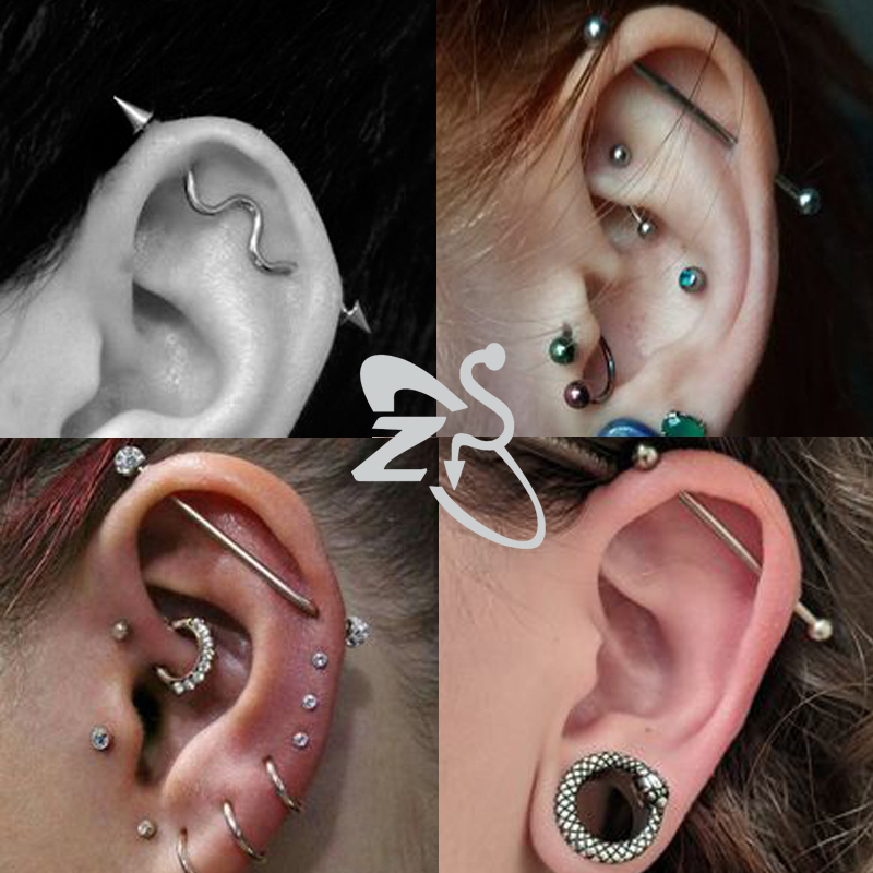 ZS 1PC 외과 강철 박쥐 여성을위한 산업 바벨 반지 - Body Jewelry Surgical Steel 리뷰 및 가격