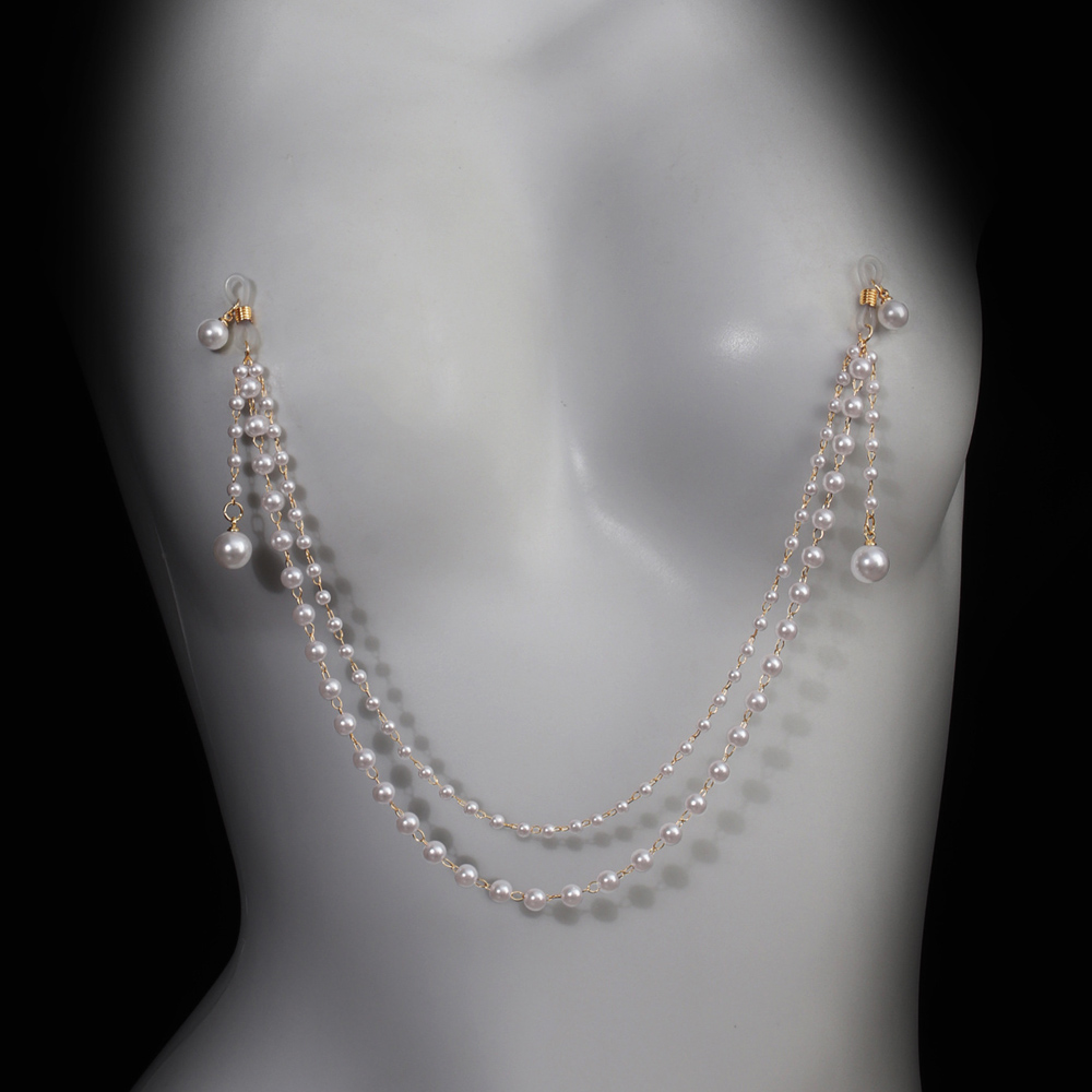 인조 진주 태슬 체스트 체인 브라 노피어싱 니플 액세서 - Body Jewelry Retainers 리뷰 및 가격