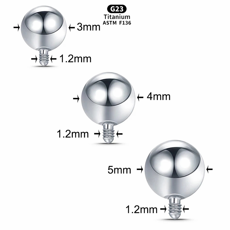 1PCS 내부 스레드 볼 티타늄 교체 볼 혀 립 바벨  - Body Jewelry Replacement Ball 리뷰 및 가격