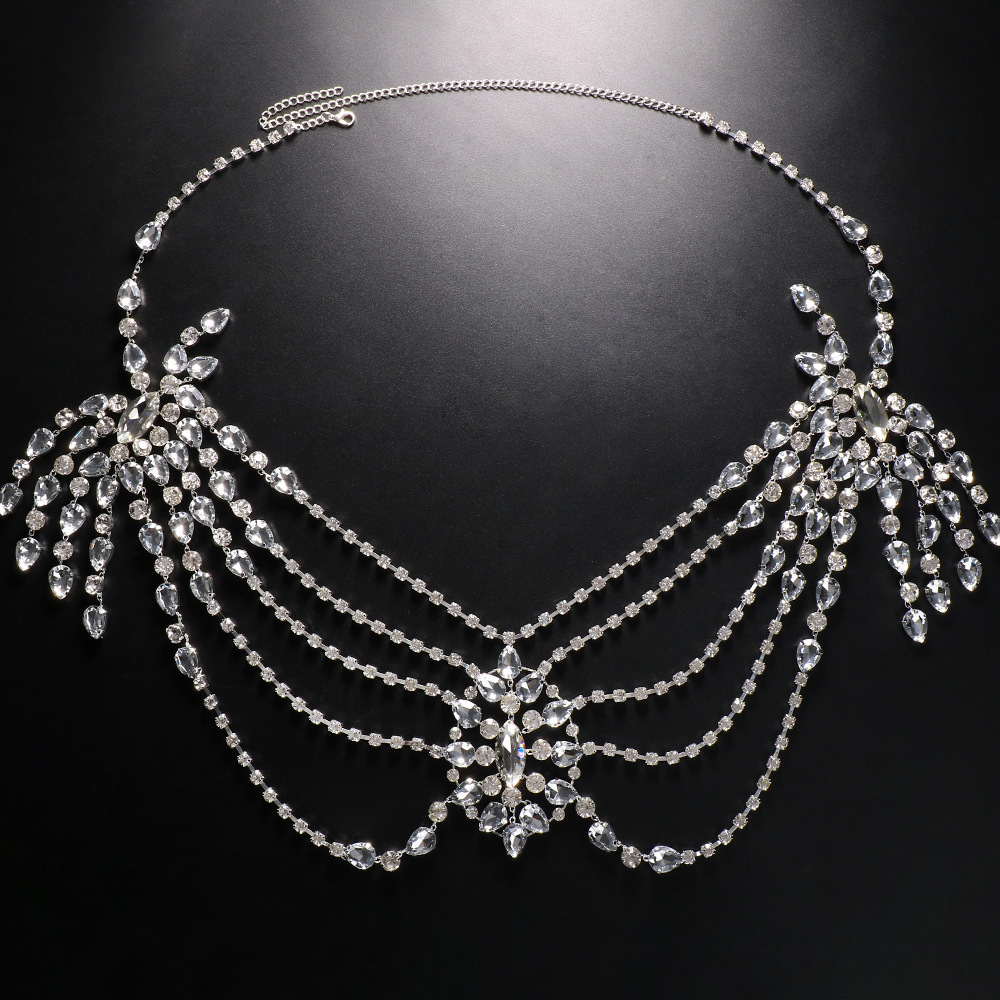 Boho 크리스탈 신부 어깨 체인 목걸이 Porm 란제 - Body Jewelry Retainers 리뷰 및 가격
