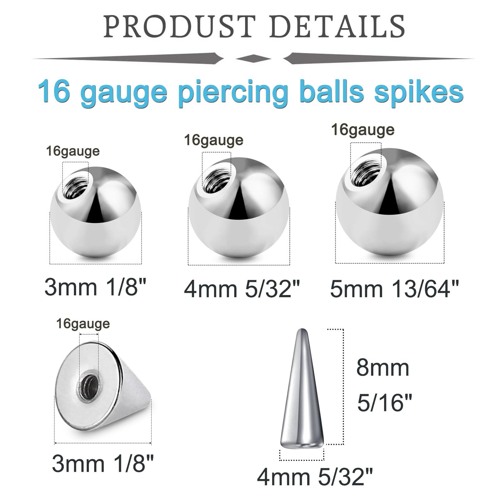 입술 스터드 Labret 귀걸이 얼굴을 위한 20pcs - Body Jewelry Replacement Ball 리뷰 및 가격
