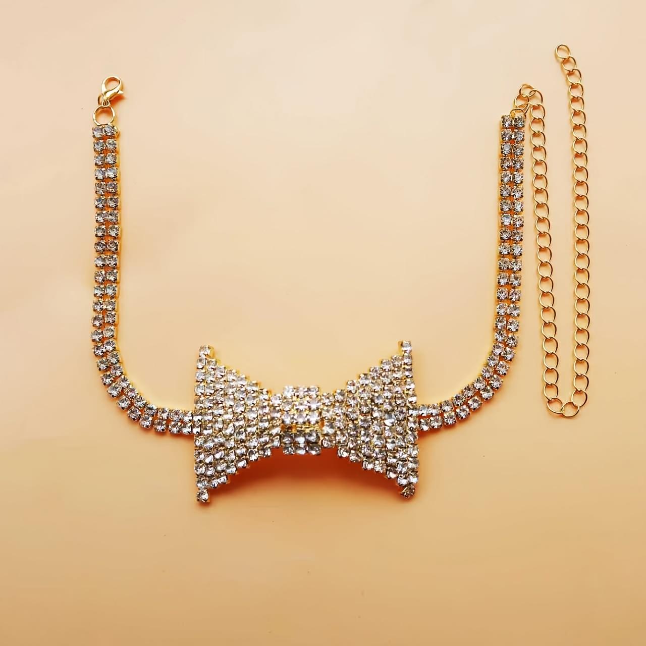 절묘한 우아한 라인석 활 넥 체인, 패션 넥타이 넥 체 - Body Jewelry Retainers 리뷰 및 가격