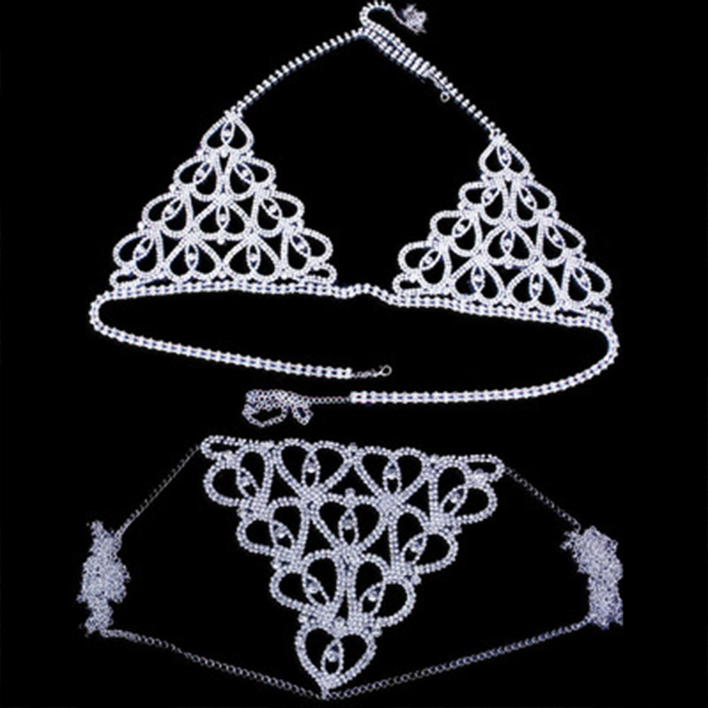 패션 라인 석 하트 브래지어 끈 팬티 세트 비키니 커버 - Body Jewelry Retainers 리뷰 및 가격