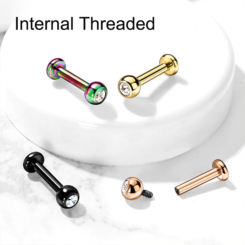 16G 수술용 스틸 볼 탑 CZ 립 셉텀 스터드 라브렛 - Body Jewelry Surgical Steel 리뷰 및 가격